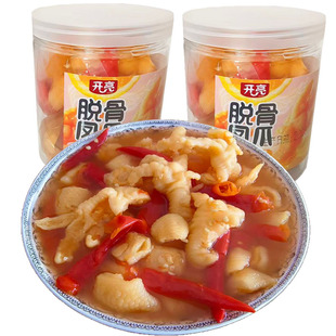 开亮泡椒脱骨鸡爪500g桶装柠檬酸辣味去骨鸡脚筋无骨鸡爪鸡脚筋