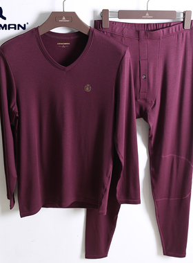 PROMAN/豪门男士德绒羊毛保暖内衣 套装磨毛中厚膝盖加厚MA27411