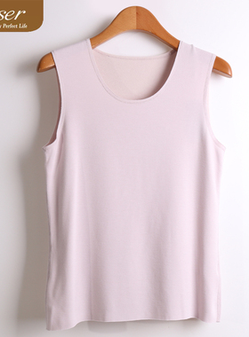 凯撒caser女士倍暖鹅绒蛋白随意裁圆领保暖背心打底坎肩BN61-5155