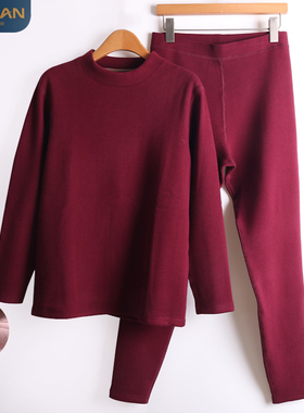 豪门女士加绒加厚半高领保暖内衣套装秋冬季大码打底新款MF364019