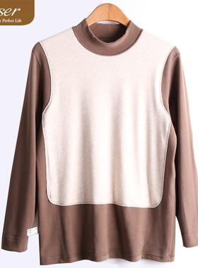 caser凯撒男加厚暖姜绒羊绒前后大贴片半高领保暖上衣AJ53-3137G