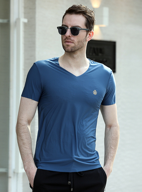 清仓豪门超薄无痕随心裁任意裁剪内搭 短袖T恤冰丝男士夏M552138