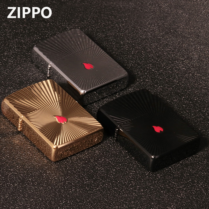 zippo正品火机镀钛螺旋火焰标送男友防风煤油打火机男士创意礼物