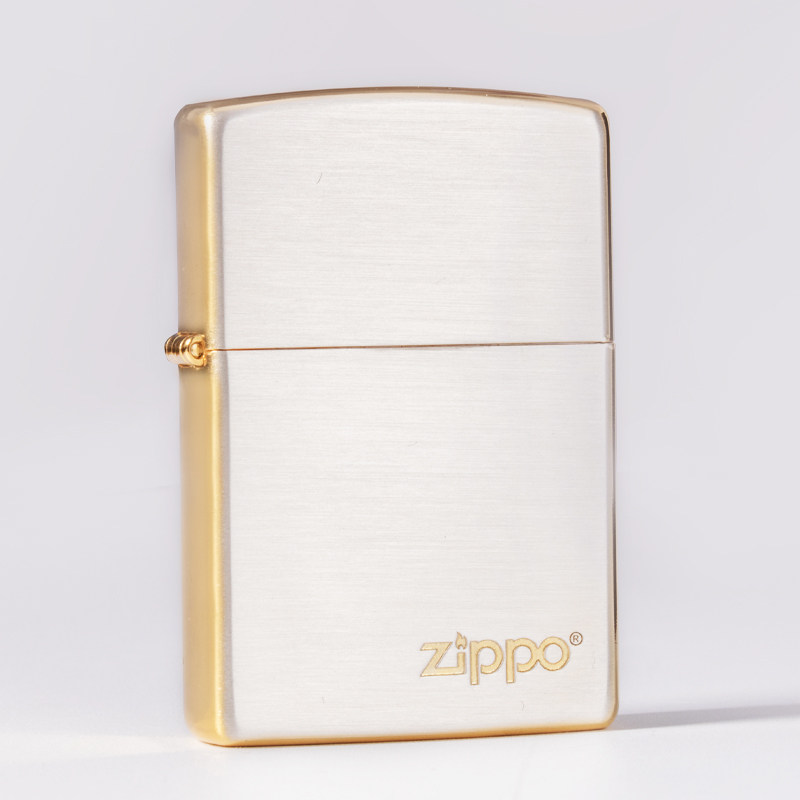Zippo正品打火机原装正版拉丝白金标志男友情侣礼物防风煤油