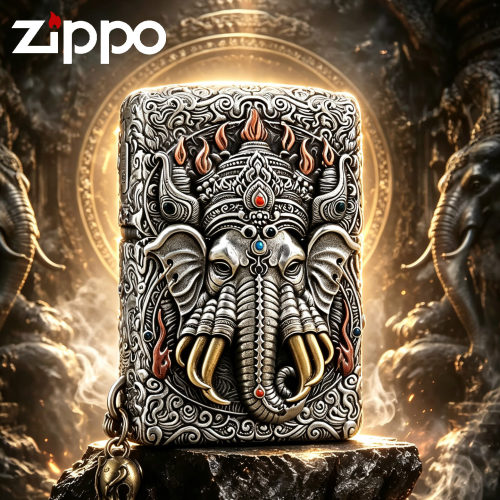 ZIPPO打火机正品六牙象王防风煤油打火机送男生生日礼物礼盒装