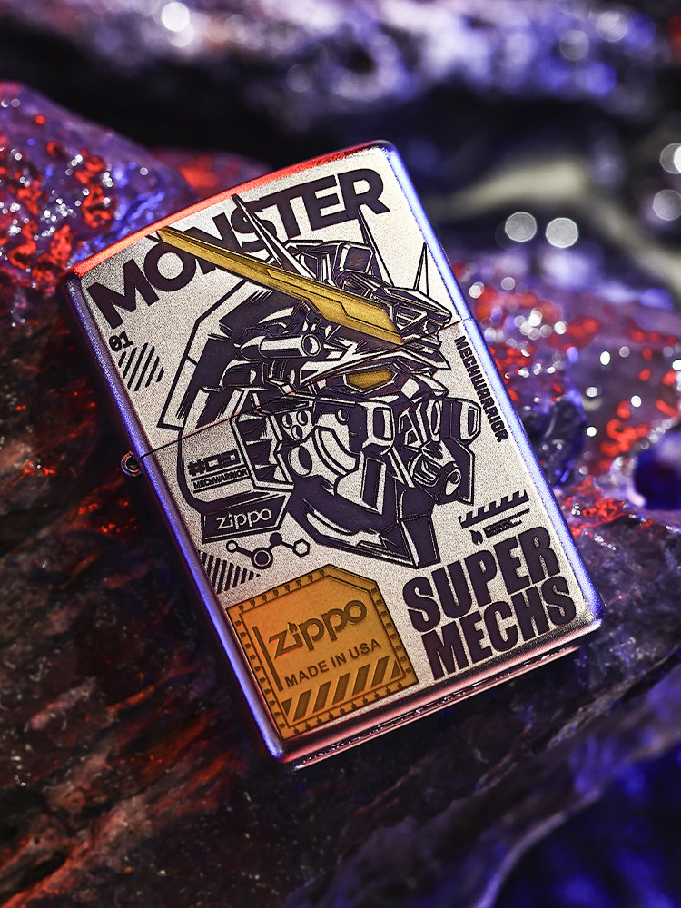 zippo正版打火机高达磨砂深雕超级机甲战士煤油创意送男礼物