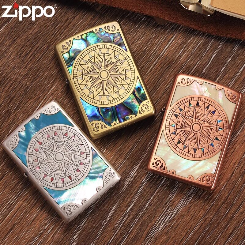 zippo打火机正版贝壳罗盘爱情海防风正品男士个性限量收藏版送礼