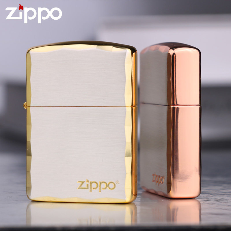 Zippo打火机玫瑰金手凿标志礼品送男友zippo官方送男友礼物