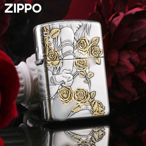 zippo打火机正品男士高端玫瑰女郎镀银鎏金鹰皇防风煤油火石机