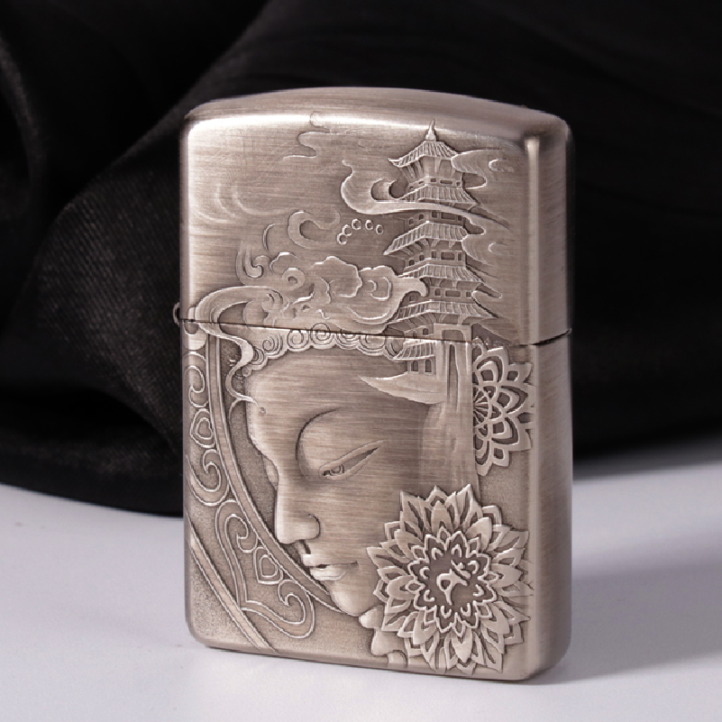原装正品zippo打火机芝宝薰银和纯铜七级浮屠送礼自用佳品