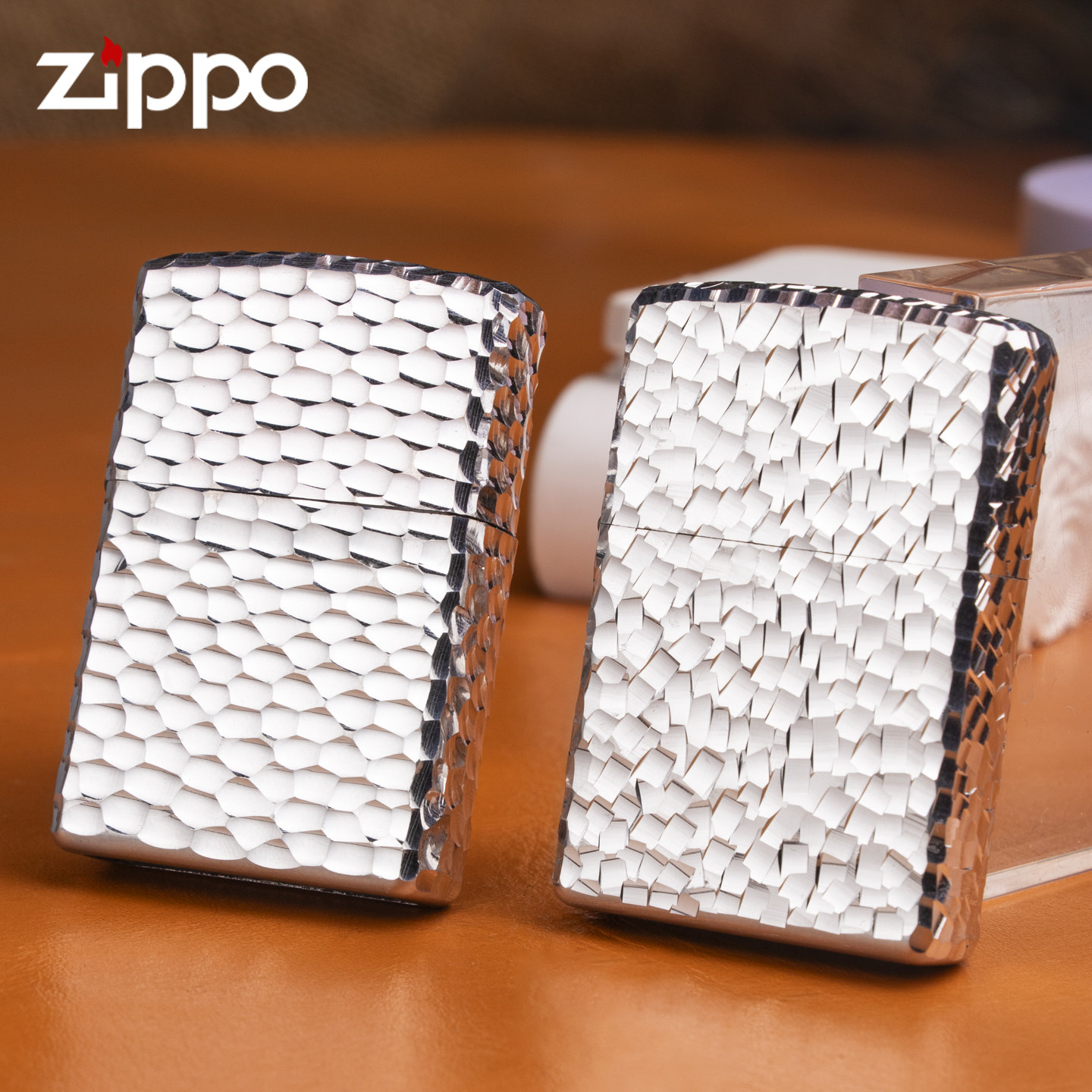 ZIPPO打火机正品碎冰冰陨石坑防风煤油520送男友高档礼物