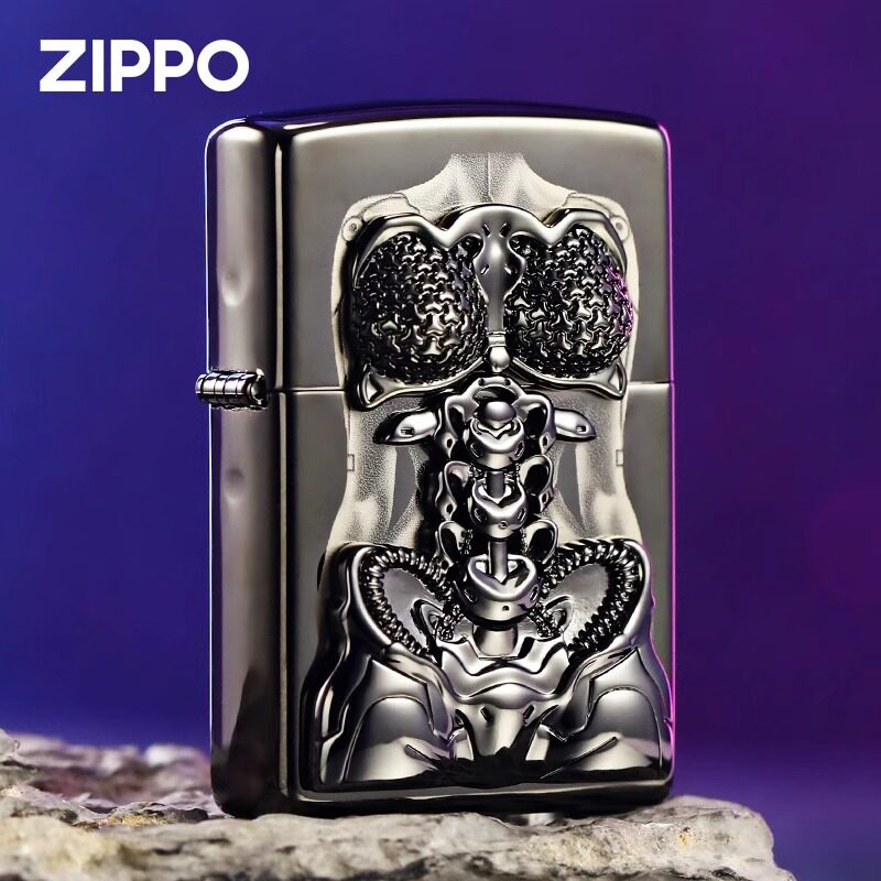 zippo打火机正品异空械姬黑炫冰创意送男友礼物防风煤油