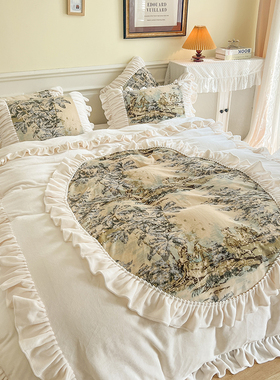 法式复古冬季加绒珊瑚绒床上四件套公主风牛奶绒床裙被套双面毛绒