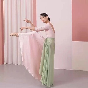 舞裙灯火里的中国舞蹈裙720度大摆舞蹈裙一片式两面穿跳舞大摆裙