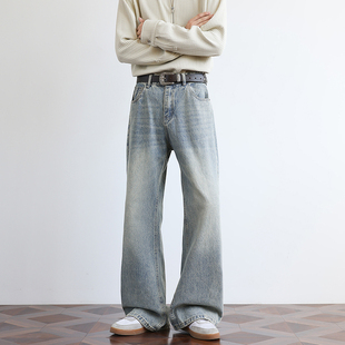 型百搭牛仔裤 水洗2021M版 男女宽松微喇高街简约 重磅美式 早秋新款