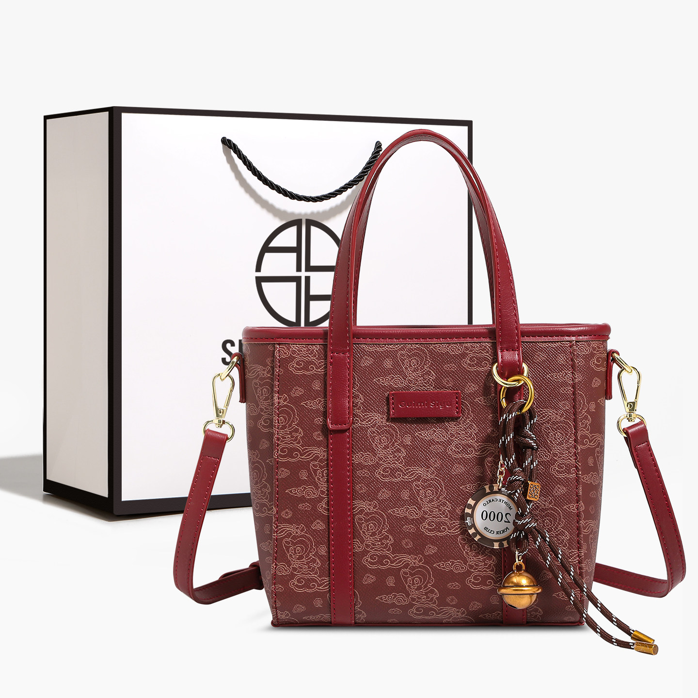 香港品牌红色小托特包包女2026新款菜篮子新娘婚包小众单肩斜挎包,箱包皮具/热销女包/男包,托特包,淘宝优惠券,粉丝福利购,淘宝优惠卷