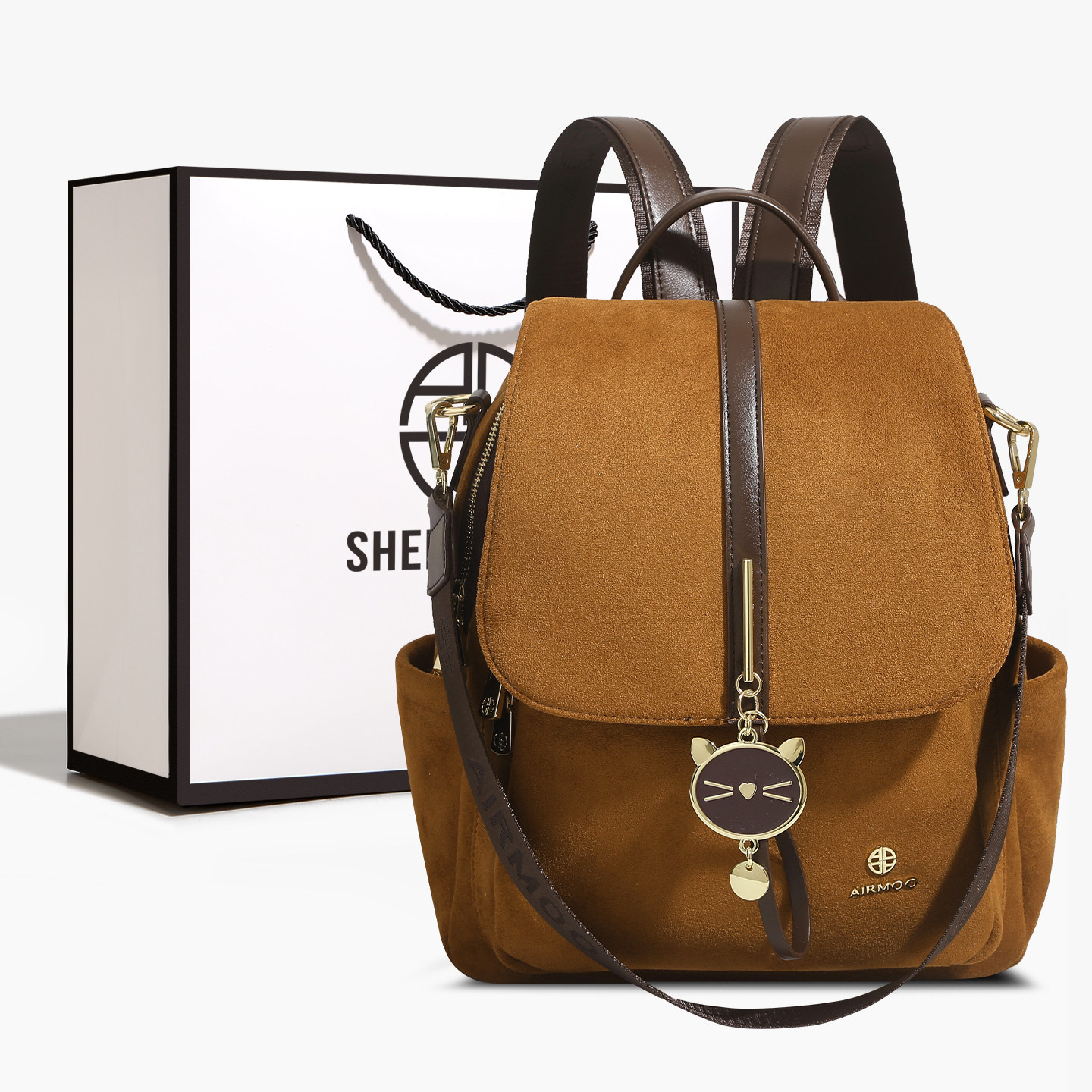 香港品牌小众设计感双肩包包女2026新款时尚百搭通勤可单肩背包,箱包皮具/热销女包/男包,双肩背包,淘宝优惠券,粉丝福利购,淘宝优惠卷