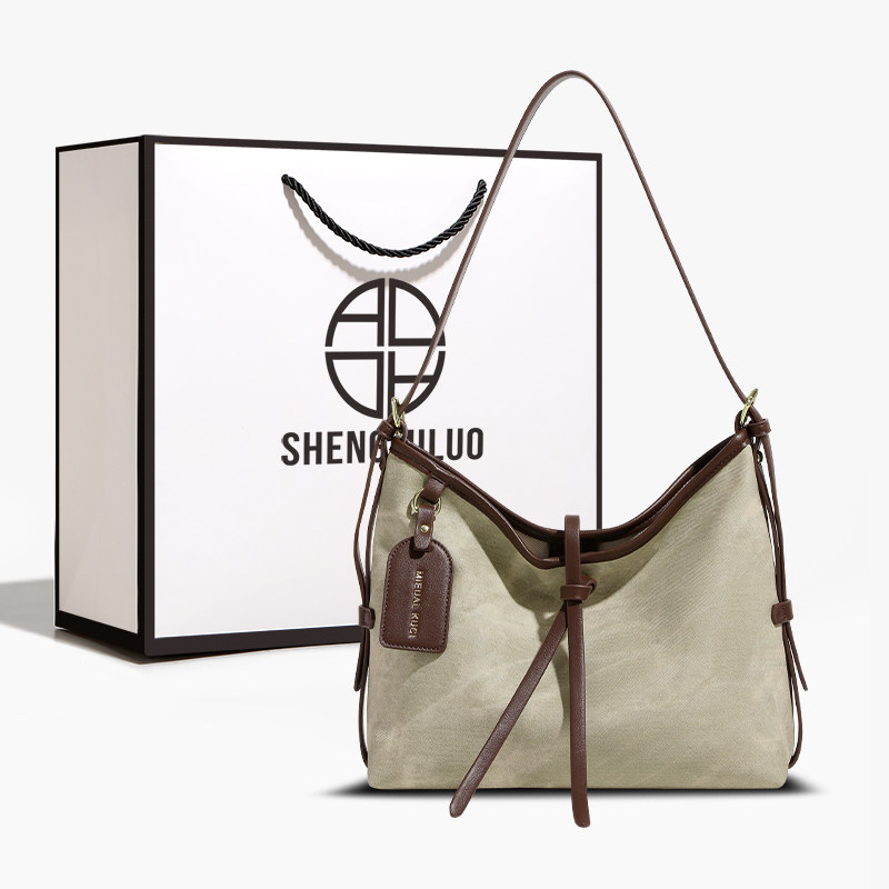 圣米洛大容量休闲包包女2026新款轻奢小众斜挎包百搭通勤托特包