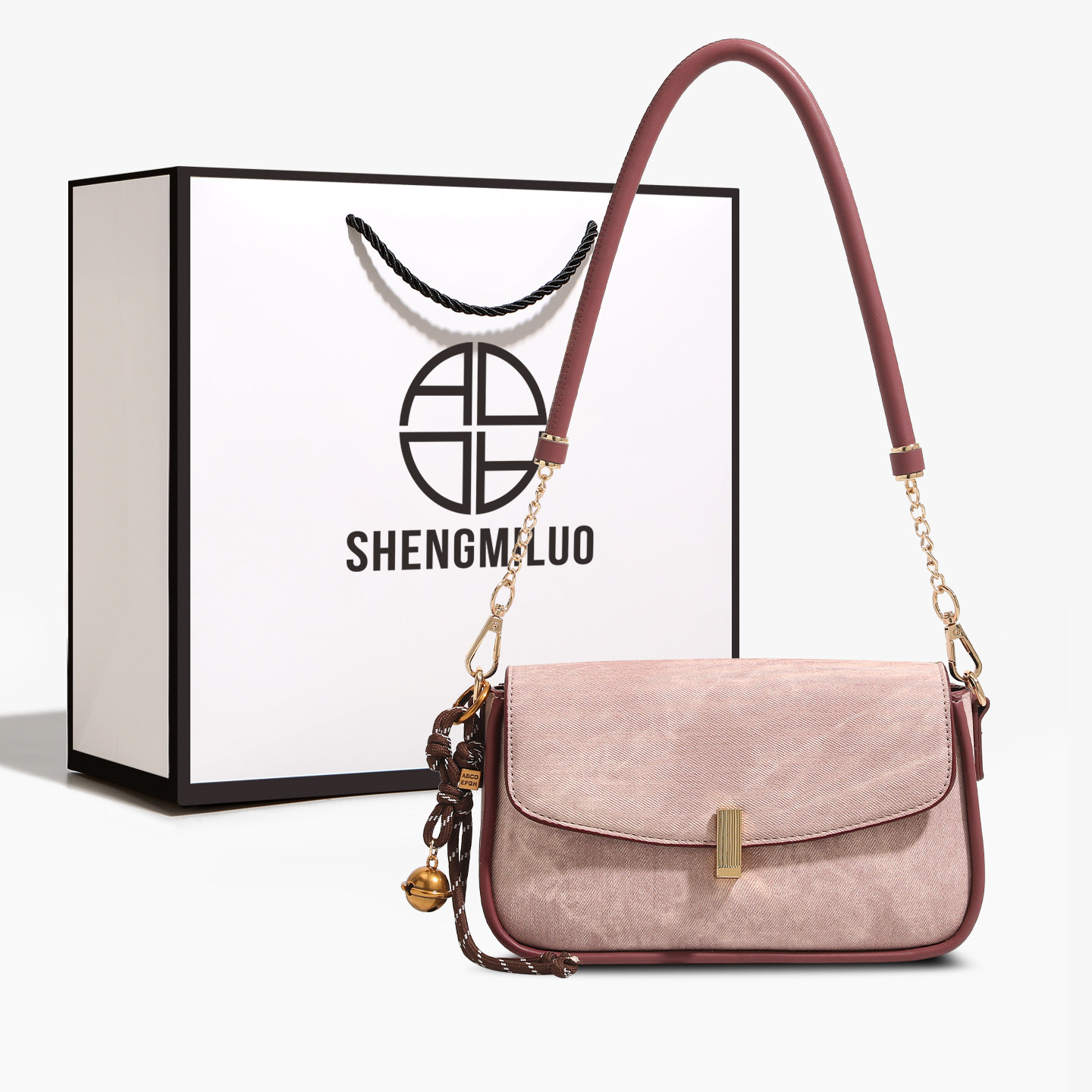 香港品牌轻奢洋气粉色腋下包包女2026新款小众时尚百搭单肩斜挎包,箱包皮具/热销女包/男包,腋下包,淘宝优惠券,粉丝福利购,淘宝优惠卷