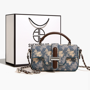 香港品牌链条包包女2025新款 轻奢小众高级感小方包通勤手提斜挎包