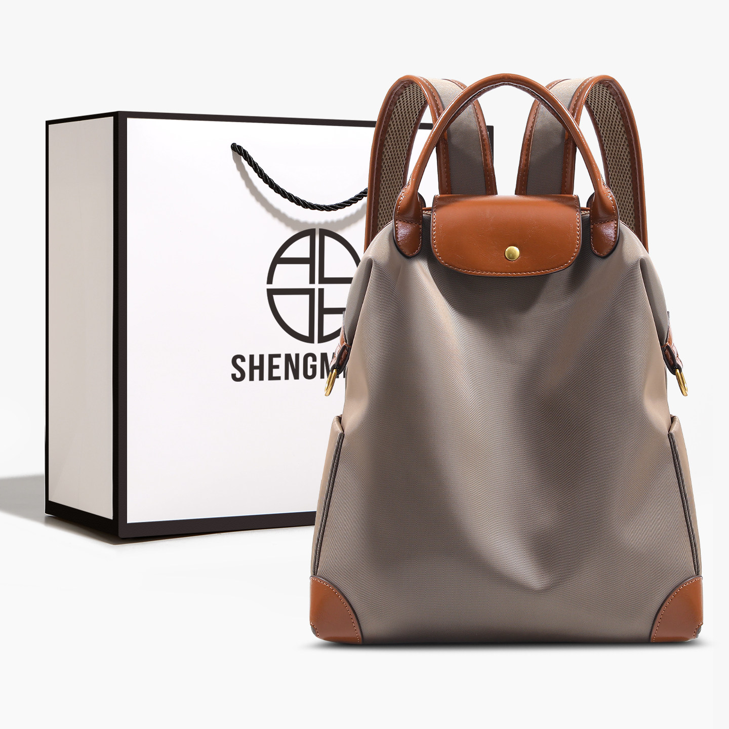 圣米洛尼龙双肩包包女2026新款大容量通勤电脑包时尚百搭轻便背包,箱包皮具/热销女包/男包,双肩背包,淘宝优惠券,粉丝福利购,淘宝优惠卷