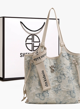 圣米洛&STK蕾丝蝴蝶通勤包包女2026新款时尚韩版小众大容量托特包