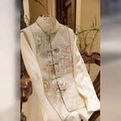 国风高端超好看背心印花马甲衬衫 早春新中式 两件套装 现货秒发