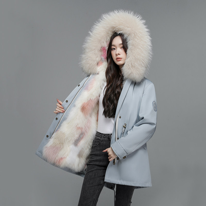 2025款派克服女中长款皮毛一体