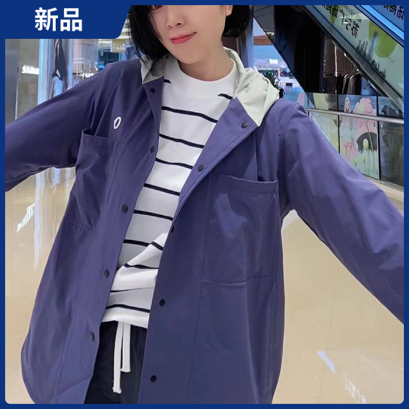 2024素然专比新夏户外干爽洞洞布薄款宽松连帽衬衫外套A0241JA17