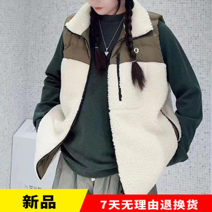 2023秋冬货素然专新款羊羔绒拼接羽绒马甲A0233DO16