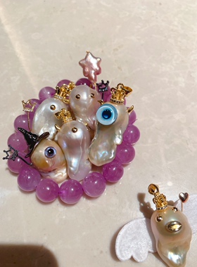 【daydreamer】天然巴洛克珍珠阿飘小巫师精灵吊坠原创设计款项链