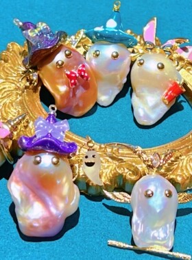 【daydreamer】天然淡水巴洛克珍珠阿飘怪兽精灵巫师可爱项链吊坠