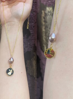 daydreamer 特价捡漏一颗小珍珠简约项链淡水巴洛克花瓣14K注金