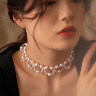 【Daydreamer】天然淡水珍珠纯手工编织蕾丝仙女mikimoto同款项链