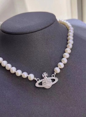 【Daydreamer】白皙极光鸡蛋天然淡水珍珠西太后土星珍珠项链手链