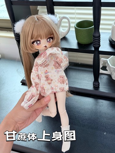 bjd六分娃衣BJD小六衣服6分萌袖棍六甘蔗体通穿卫衣睡衣小熊长袖