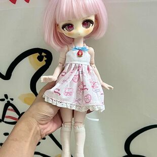 BJD娃衣六分娃衣吊带裙6分娃娃裙子bjd只有衣服没有娃娃可爱粉色