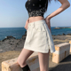 设计感侧边拉链白色牛仔半身裙女2026春夏低腰显瘦美式 裙 辣妹短裤