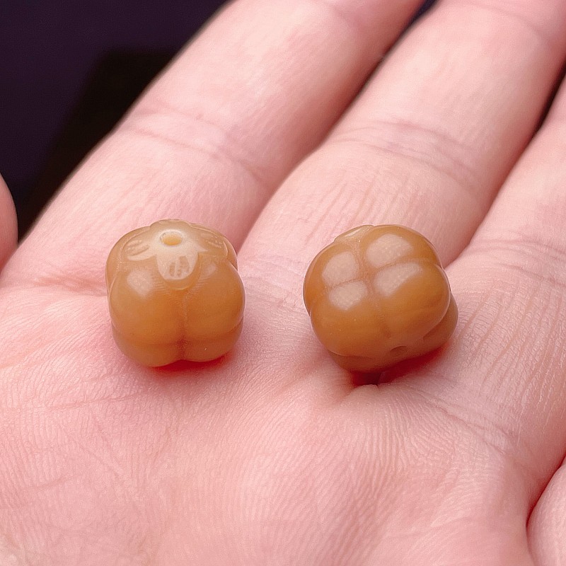 天然菩提根奶黄柿子DIY配件饰品