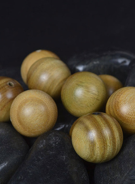 手工穿珠diy绿檀木6-20mm圆珠散珠檀香108颗佛珠念珠手串饰品配件