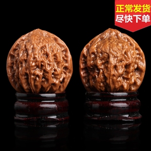 文玩核桃蓟县四座楼狮子头盘山公子帽手把手里玩天然手玩麻核桃对