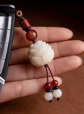 天然菩提莲花十二生肖本命佛钥匙扣男款汽车钥匙挂件链女士包挂饰