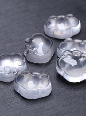 13x16mm天然水沫玉如意宝宝锁吊坠DIY手链项链佛珠手串小滴溜配饰