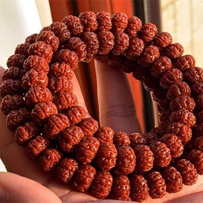 五瓣小金刚机刷玉化包浆爆肉佛珠手串108颗男女士盘玩手链单圈款