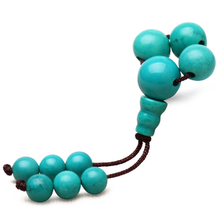 菱镁矿仿绿松石散珠套装星月菩提小金刚配饰圆珠手串文玩三通佛头