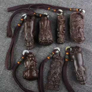 天然木质木头手把件貔貅福猪五子葫芦白菜雕刻工艺品随身盘玩把玩