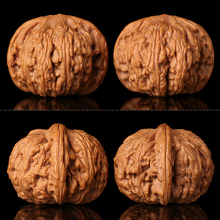 涞水老树文玩麻核桃闷尖白狮子头手盘把件粗筋机刷包浆官帽男随身