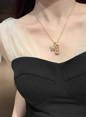 古法金色掐丝錾雕金刚杵貔貅项链新中式个性富婆貔貅铜钱叠戴吊坠