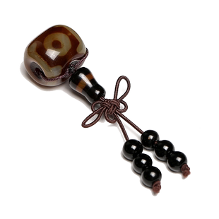 藏式三眼天珠玛瑙三通佛头套装金刚星月菩提文玩核桃手串配饰配件