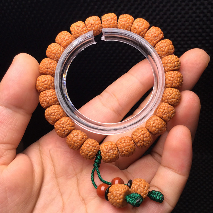 小金刚菩提单圈龙鳞纹佛珠手串男女文玩核桃手链美菱矿松石盘玩